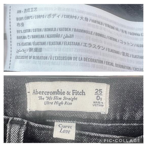 Abercrombie & Fitch The 90s Slim Straight Ultra High Rise Jeans Curve Love 25 S - Picture 7 of 10